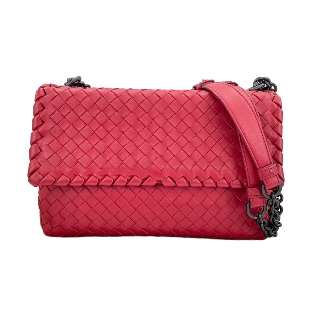 BOTTEGA VENETA Red Intrecciato Shoulder Bag
